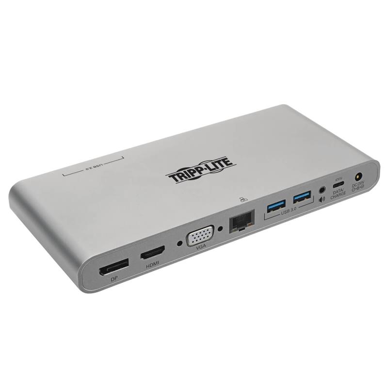 Tripp Lite U442-DOCK4-S notebook dock & poortreplicator Bedraad USB 3.2 Gen 2 (3.1 Gen 2) Type-C Zilver