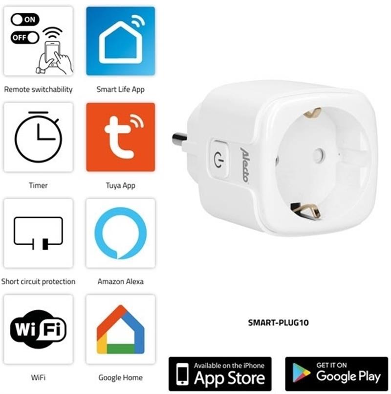 Alecto Smart WiFi Power Socket 16A White