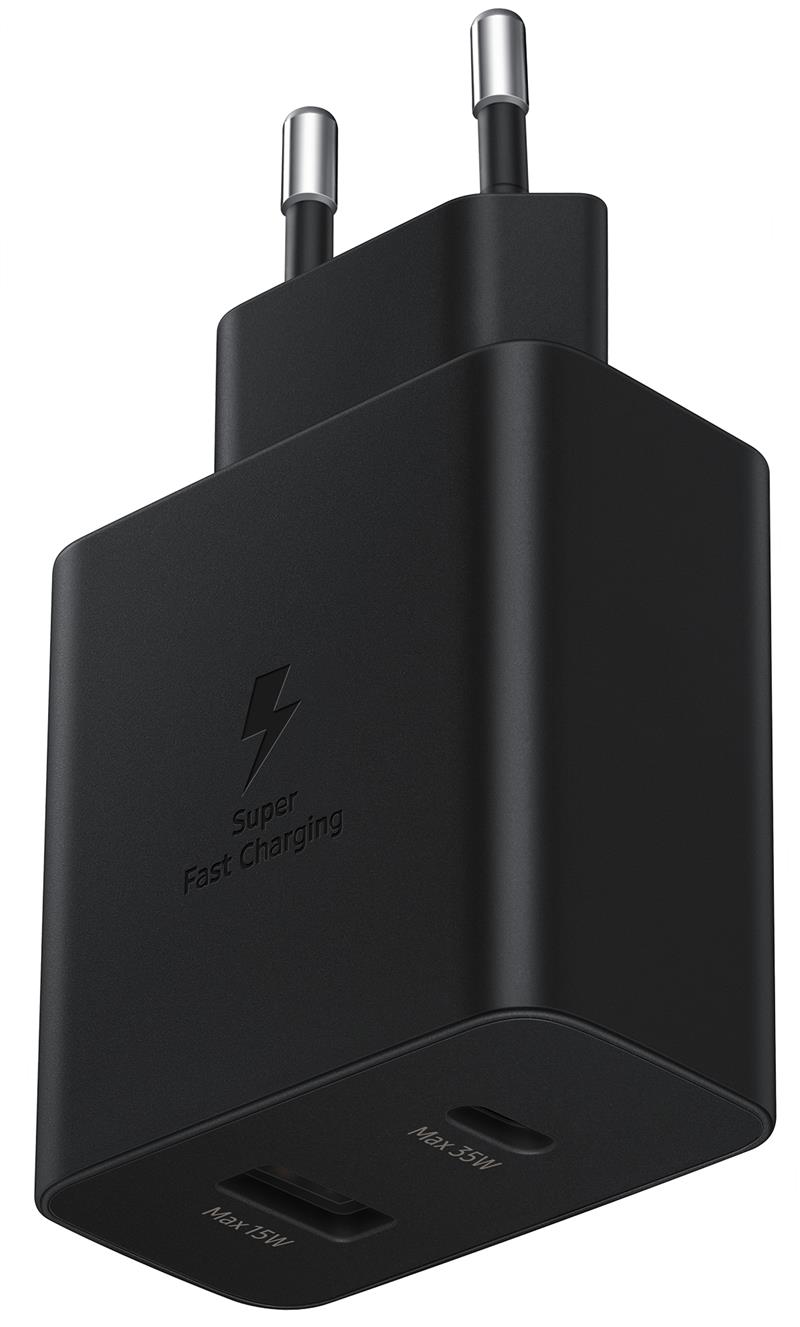  Samsung Super Fast Duo Travel Charger USB-C USB-A 35W Black
