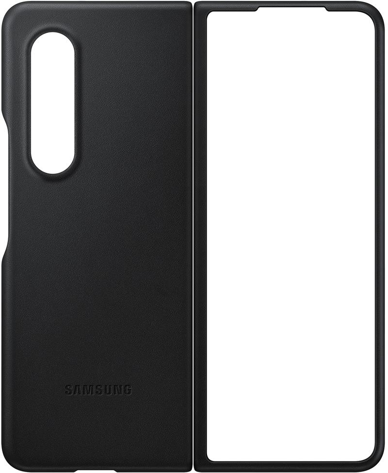  Samsung Leather Cover Galaxy Z Fold3 Black