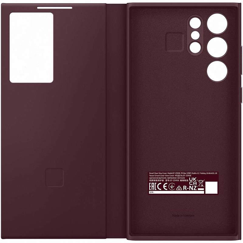  Samsung Smart Clear View Cover Galaxy S22 Ultra 5G Burgundy