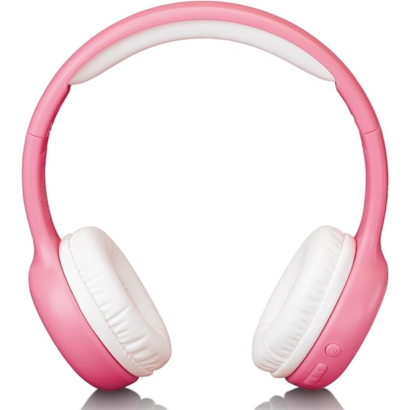  Lenco On-Ear Stereo Bluetooth Headset for Kids Pink