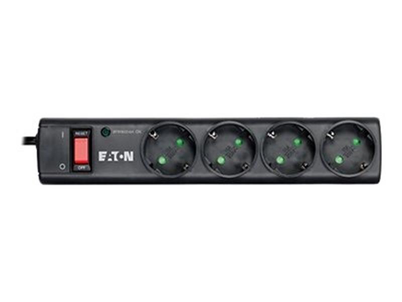 Eaton PS4F Overspanningsbeveiliging Zwart, Wit 4 AC-uitgang(en) 220 - 250 V 1 m