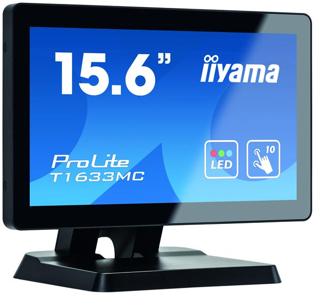 iiyama ProLite T1633MC-B1 touch screen-monitor 39,6 cm (15.6"") 1366 x 768 Pixels Zwart Multi-touch Multi-gebruiker