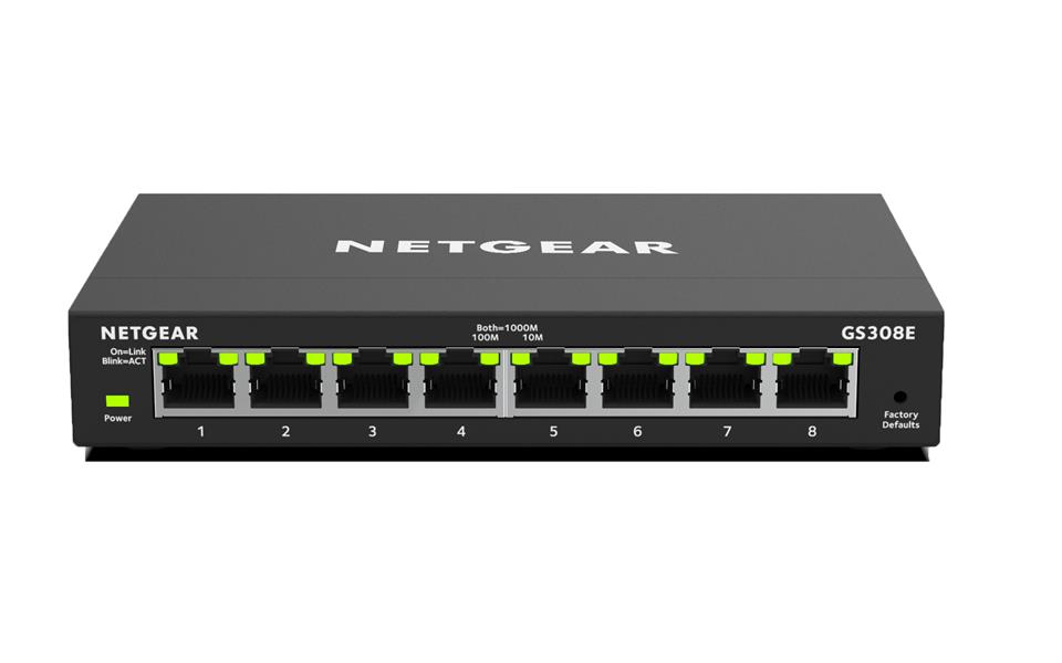 Netgear GS308E Managed Gigabit Ethernet (10/100/1000) Zwart