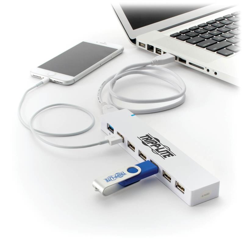 Tripp Lite U360-007C-2X3 interface hub USB 3.2 Gen 1 (3.1 Gen 1) Micro-B 5000 Mbit/s Wit