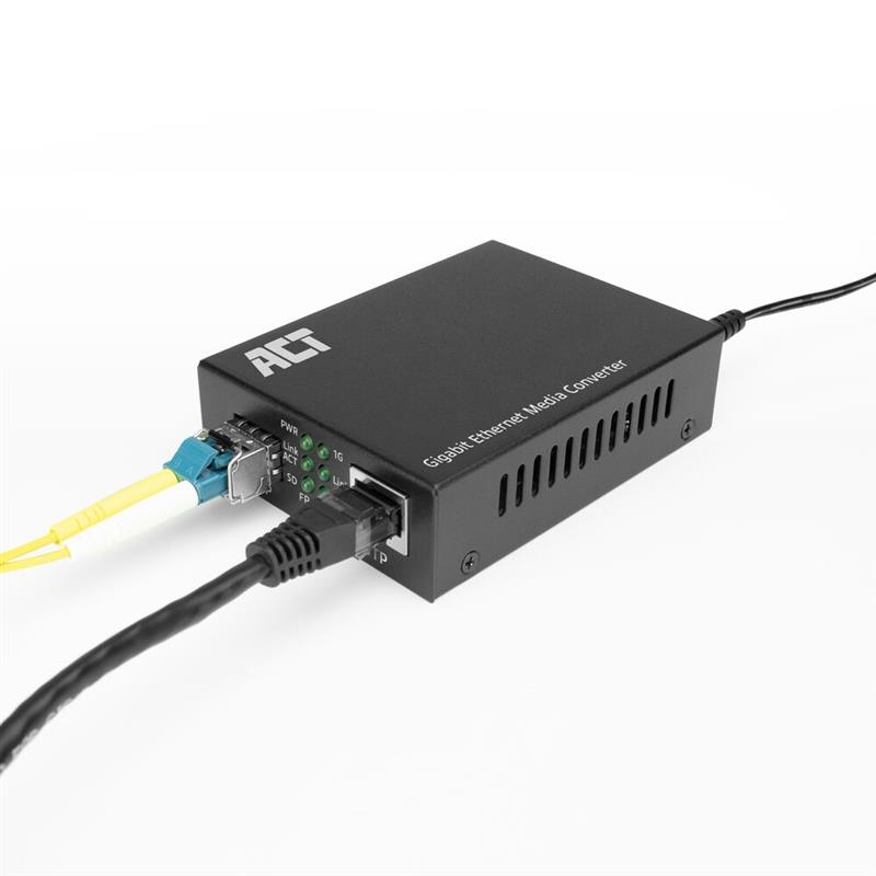 ACT AC4451 netwerk media converter 1000 Mbit/s Multimode, Single-mode Zwart