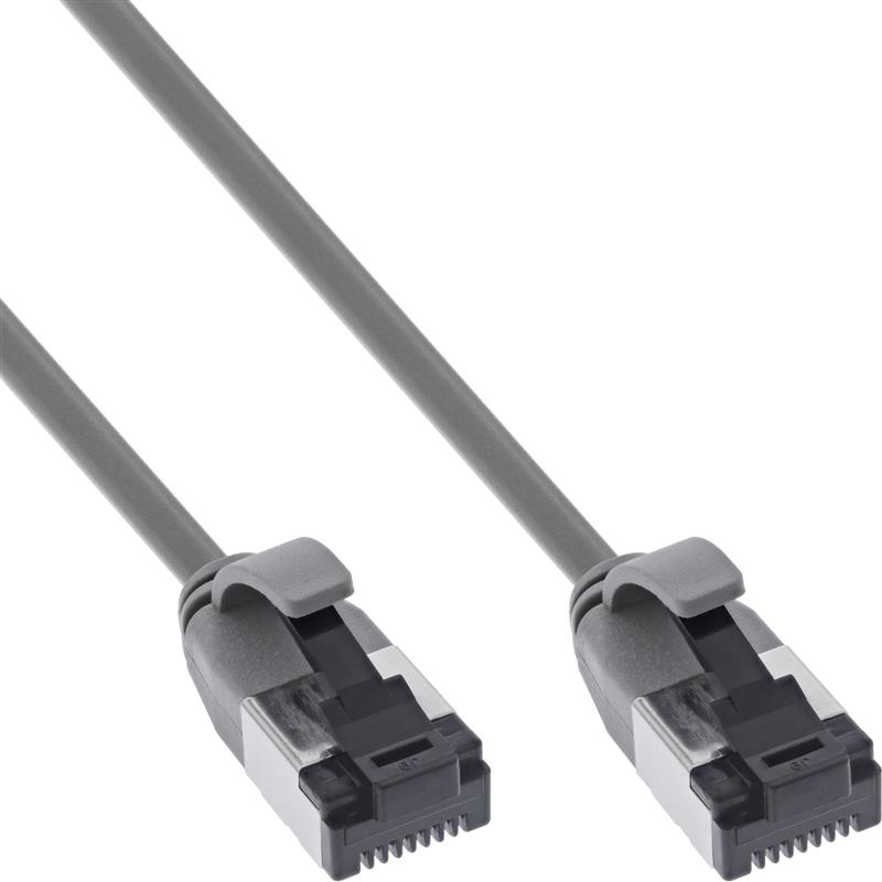 InLine Patch cable slim U FTP Cat 8 1 TPE halogen-free grey 0 25m