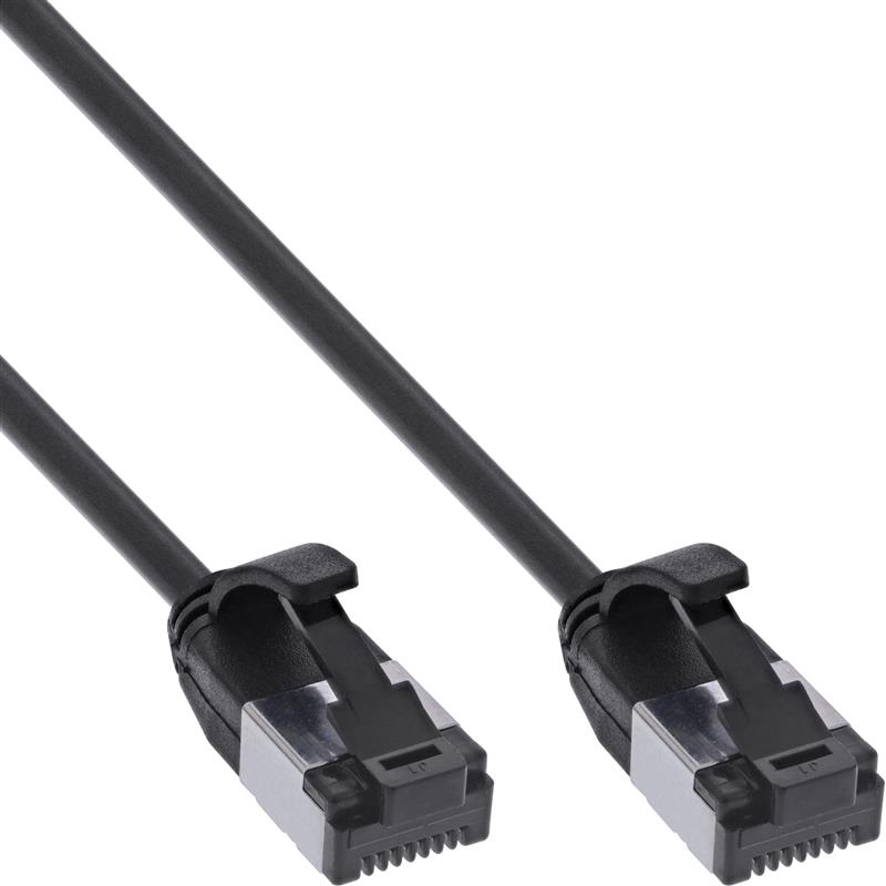 InLine Patch cable slim U FTP Cat 8 1 TPE halogen-free black 0 25m