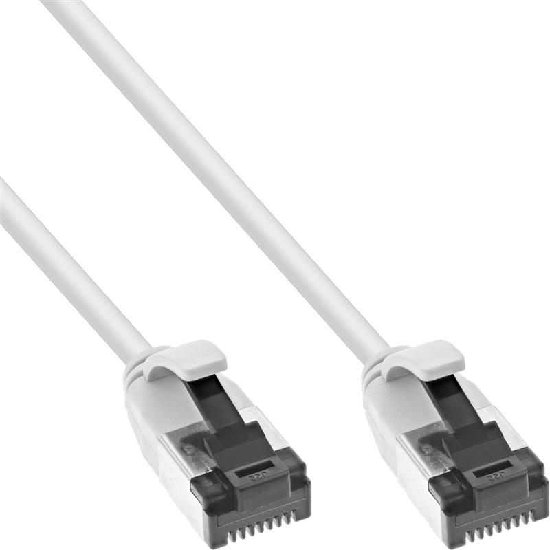 InLine Patch cable slim U FTP Cat 8 1 TPE halogen-free white 0 25m