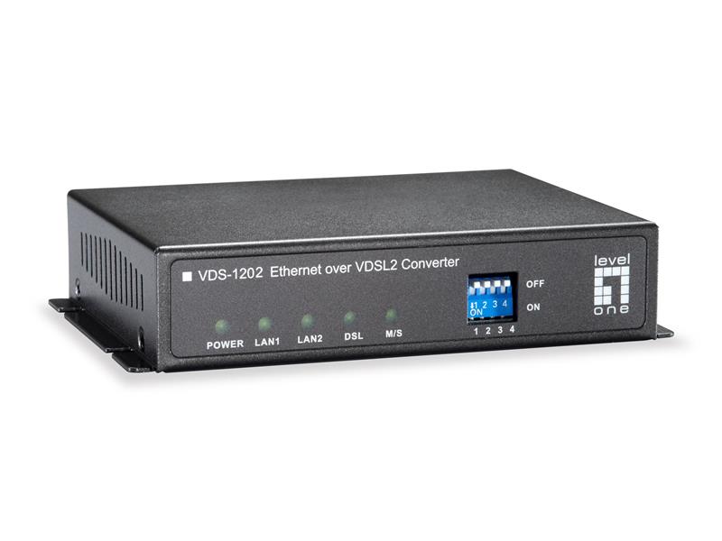 LevelOne VDS-1202 netwerk media converter 100 Mbit/s Grijs