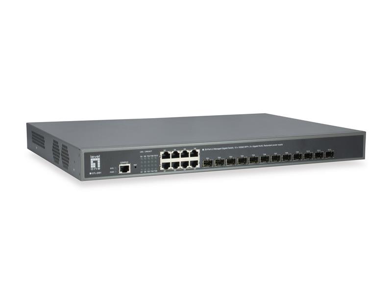LevelOne GTL-2091 Managed L3 Gigabit Ethernet (10/100/1000) Grijs