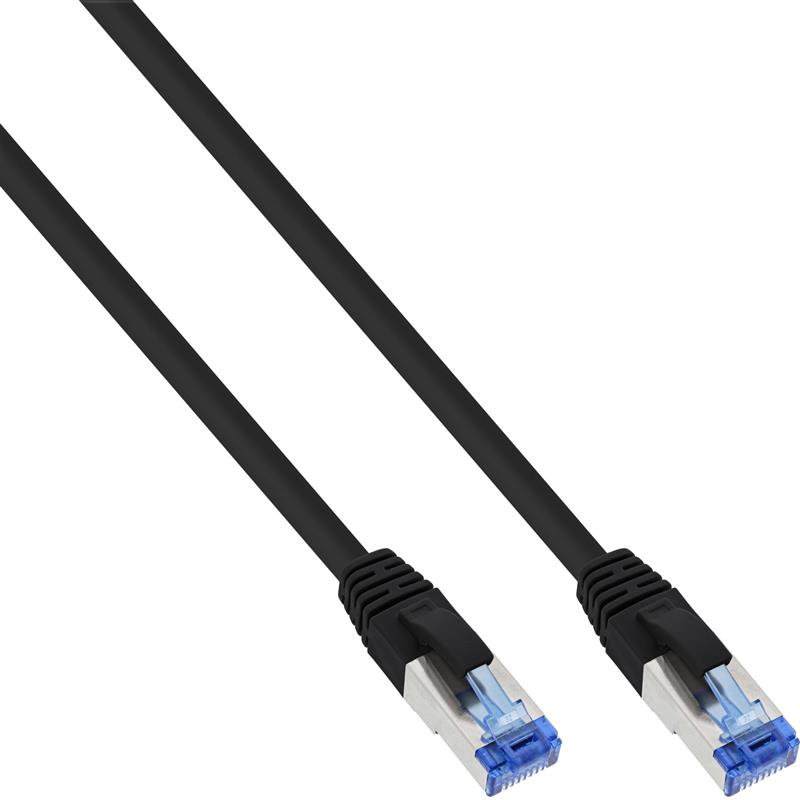 40pcs Bulk-Pack InLine Patch Cable S FTP PiMF Cat 6A halogen free 500MHz black 2m