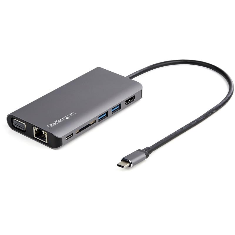 StarTech.com USB-C multiport adapter HDMI/VGA PD SD Ethernet audio en mic 30 cm kabel USB-C Mini dock Macbook Pro, Dell, Lenovo, Surface, HP, Chromebo