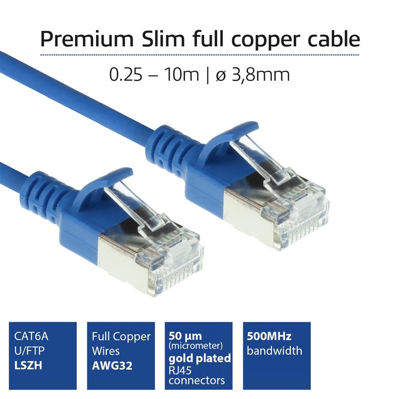 ACT DC7601 netwerkkabel Blauw 1 m Cat6a U/FTP (STP)