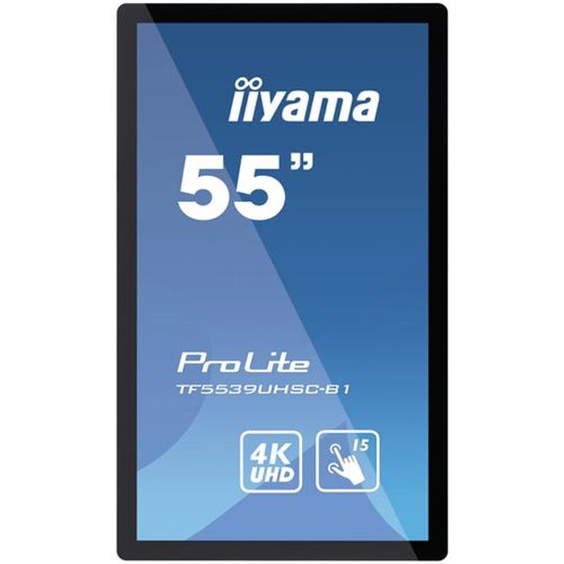 iiyama ProLite TF5539UHSC-B1AG computer monitor 139,7 cm (55"") 3840 x 2160 Pixels 4K Ultra HD LED Touchscreen Multi-gebruiker Zwart