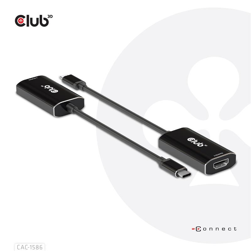 CLUB3D USB Gen2 Type C naar HDMI 4K120Hz HDR10 met DSC 1.2 actieve adapter M/V