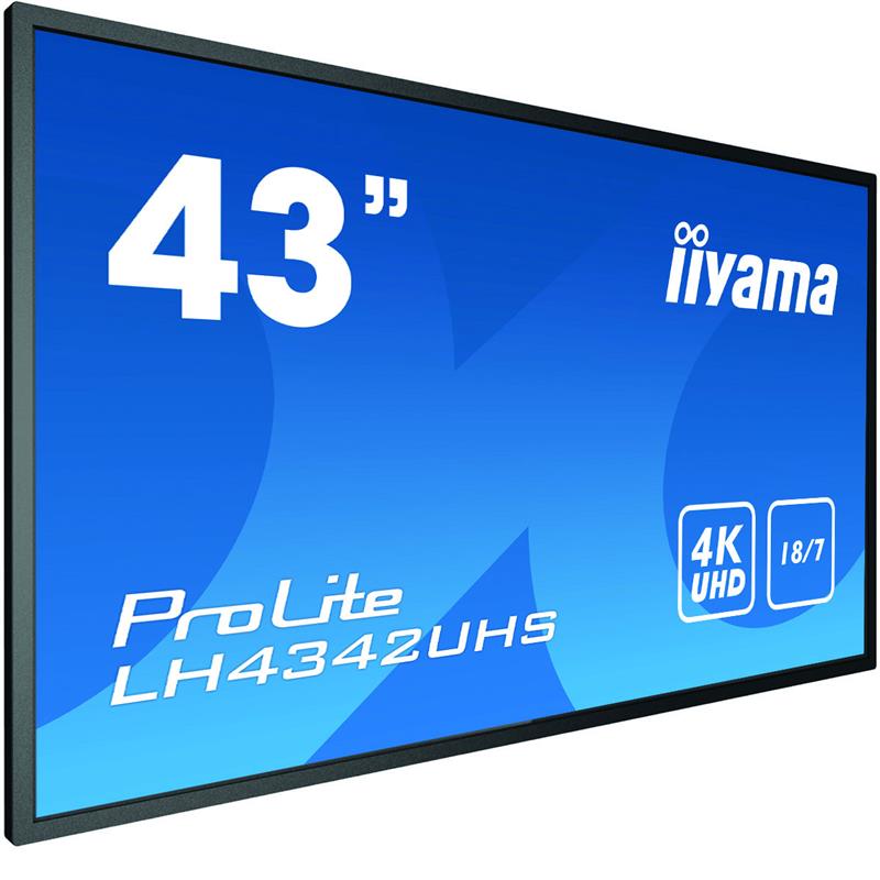 iiyama LH4342UHS-B3 beeldkrant Digitale signage flatscreen 108 cm (42.5"") IPS 4K Ultra HD Zwart Type processor Android 8.0