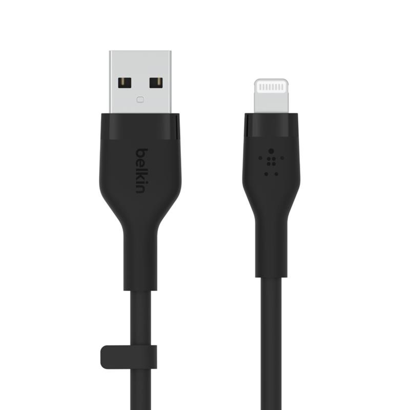 Belkin Cbl Silicqe USB-A LTG 2M noir USB-kabel USB A USB C/Lightning Zwart