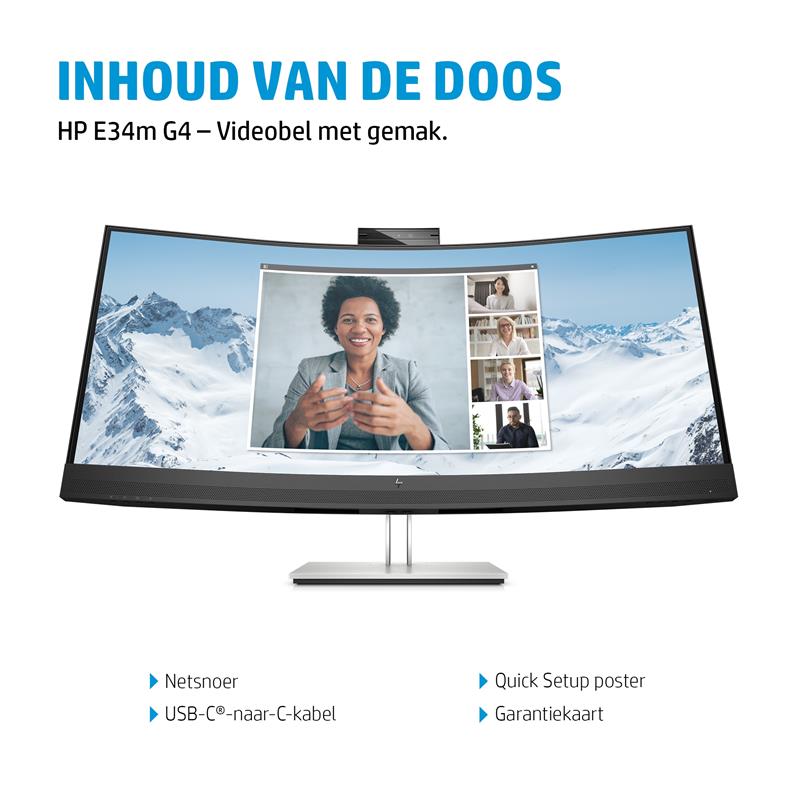 HP E34m G4 86,4 cm (34"") 3440 x 1440 Pixels Wide Quad HD Zwart