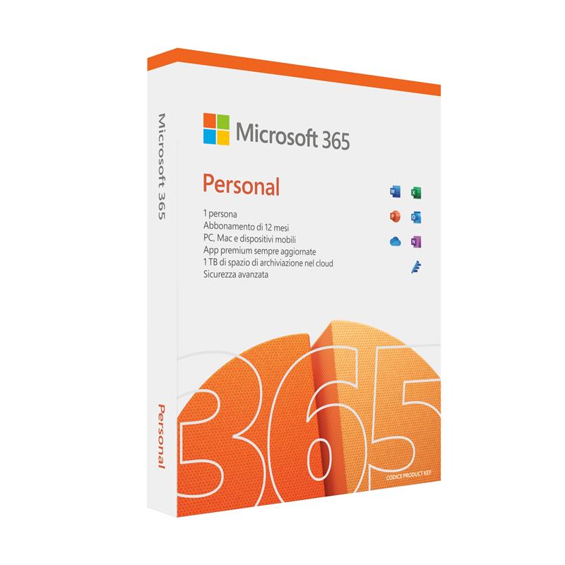 Microsoft 365 Personal Volledig 1 licentie(s) 1 jaar Engels, Italiaans