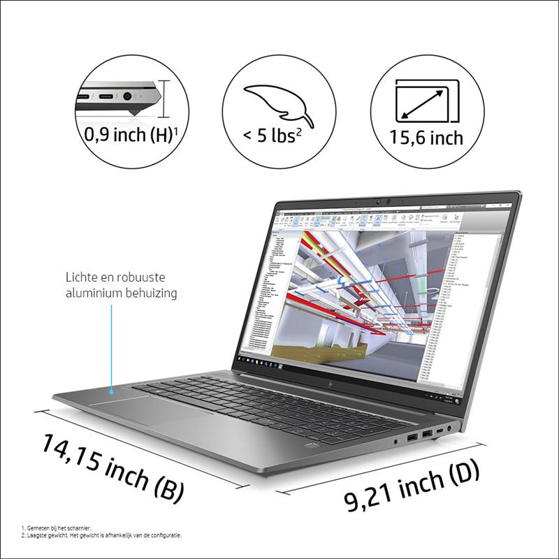 HP ZBook Power 15.6 G8 Mobiel werkstation 39,6 cm (15.6"") Full HD Intel® 11de generatie Core™ i7 16 GB DDR4-SDRAM 512 GB SSD NVIDIA T1200 Wi-Fi 6 (80