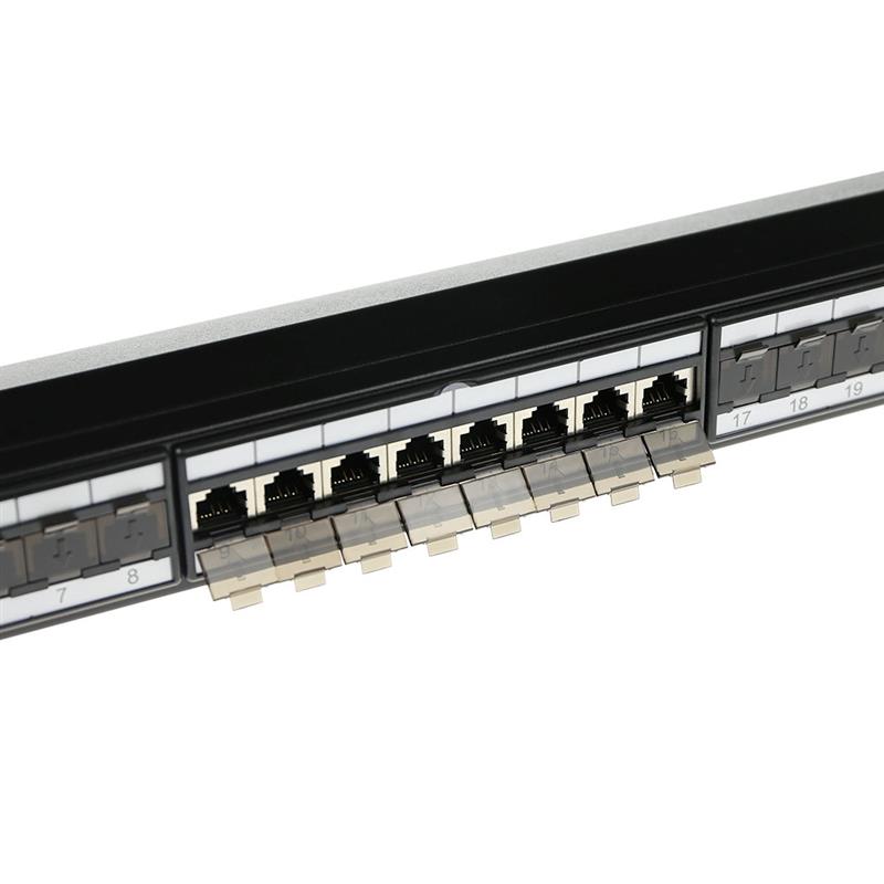 ACT Patchpaneel 24-ports shielded met cover Cat6a