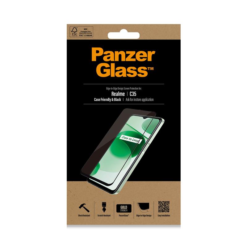 PanzerGlass 4239 scherm- & rugbeschermer voor mobiele telefoons Doorzichtige schermbeschermer Realme 1 stuk(s)