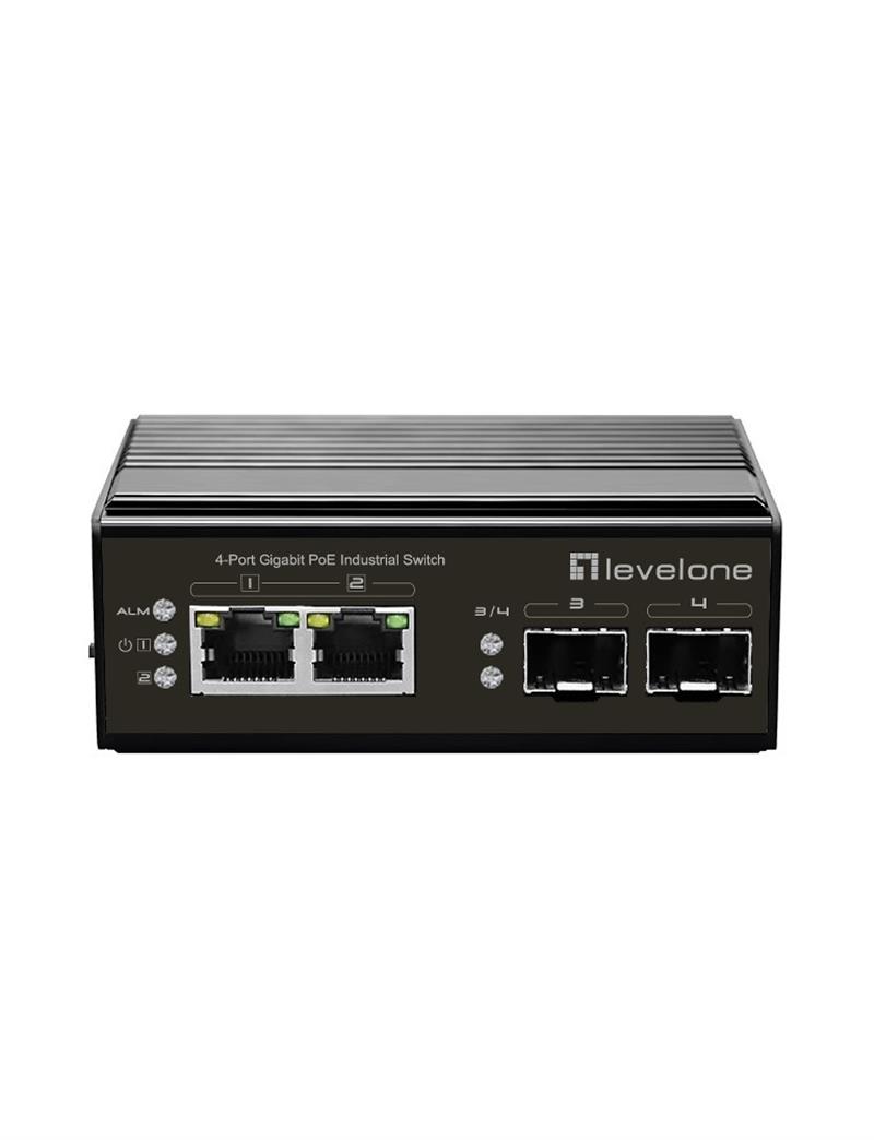 LevelOne IGP-0432 netwerk-switch Unmanaged Gigabit Ethernet (10/100/1000) Power over Ethernet (PoE) Zwart