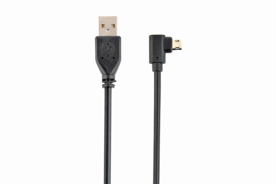 Dubbelzijdige USB - micro USB kabel 1 8 meter haaks Blister 