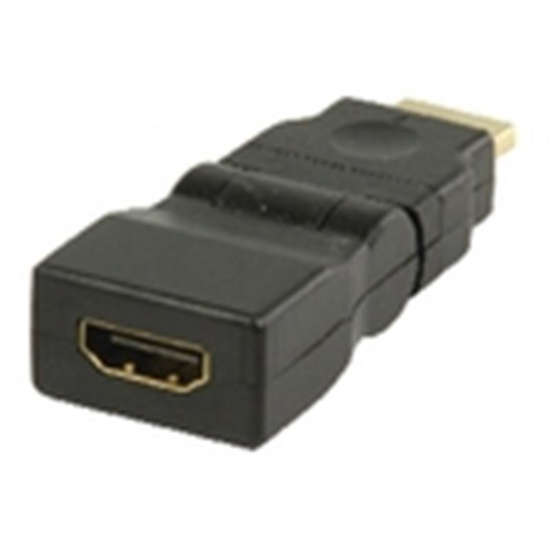 High Speed HDMI met Ethernet Adapter Zwenkbaar HDMI-Connector - HDMI Female Zwart