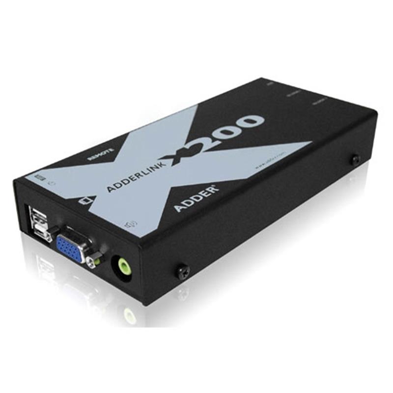 Adder AdderLink X200 VGA USB console module met audio en de-skew correctie van looptijdverschillen in video signaal 