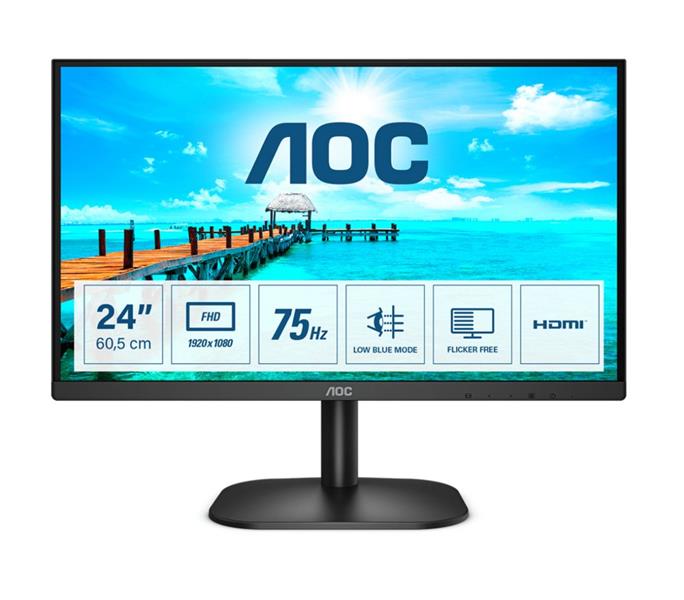 AOC Basic-line 24B2XHM2 computer monitor 60,5 cm (23.8"") 1920 x 1080 Pixels Full HD LCD Zwart