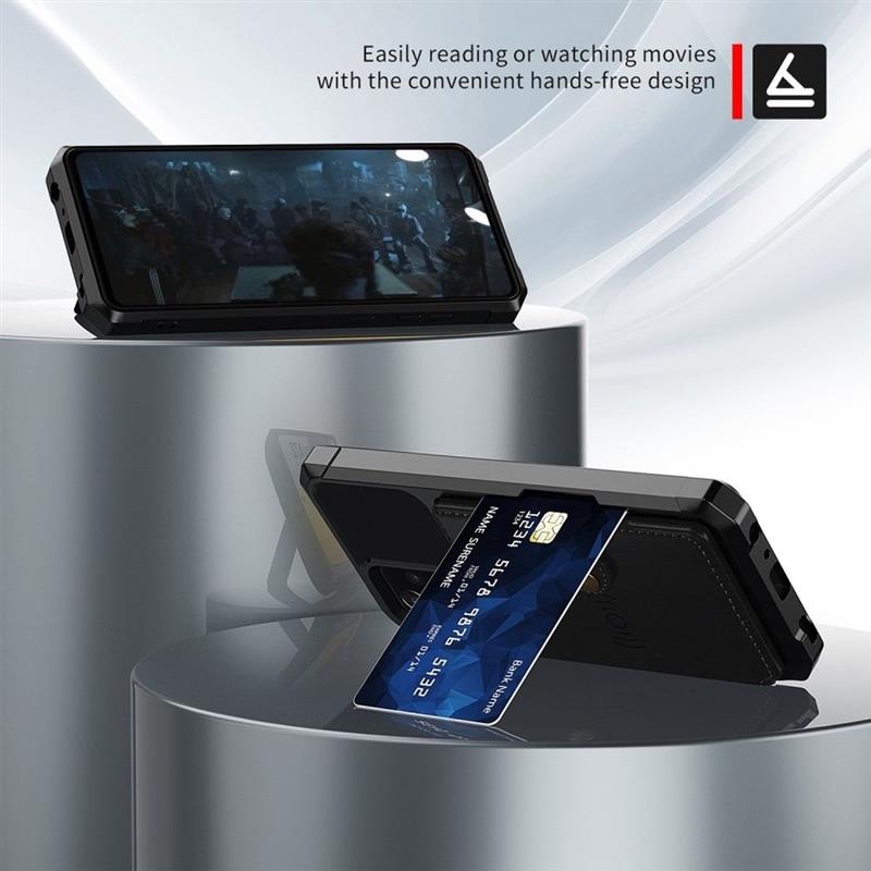 Samsung Galaxy A33 Magnetic Card Holder Hybrid Case - Black