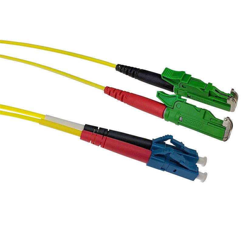 ACT RL3202 Glasvezel kabel 2 m 2x E-2000 (APC) LC/UPC OS2 Geel