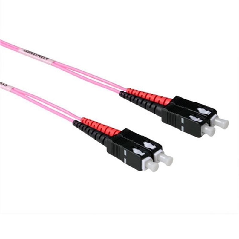 ACT RL3707 Glasvezel kabel 7 m 2x SC OM4 Zwart, Violet