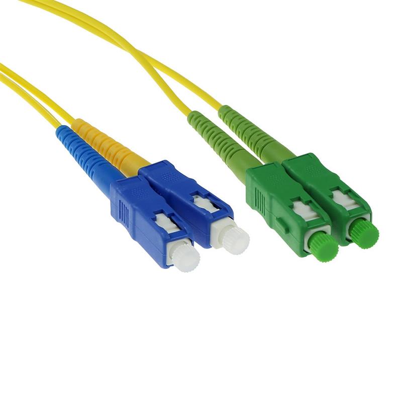 ACT RL3850 Glasvezel kabel 50 m 2x SC/APC 2x SC/PC OS2 Blauw, Groen, Geel