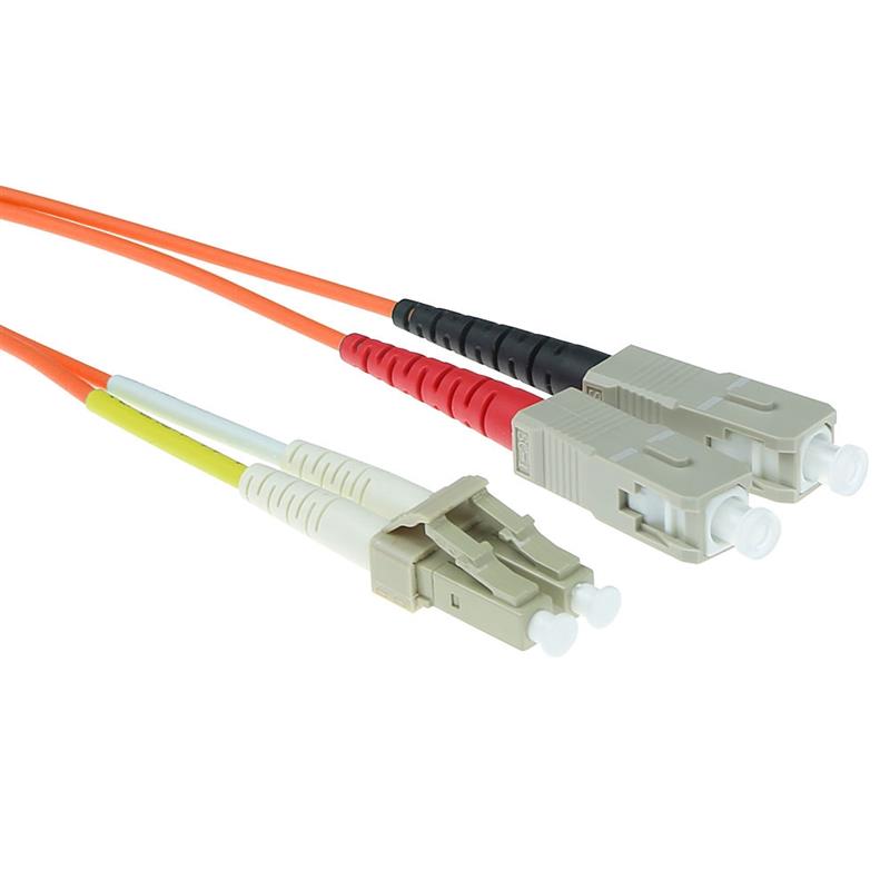 ACT RL8002 Glasvezel kabel 2 m LC SC Oranje