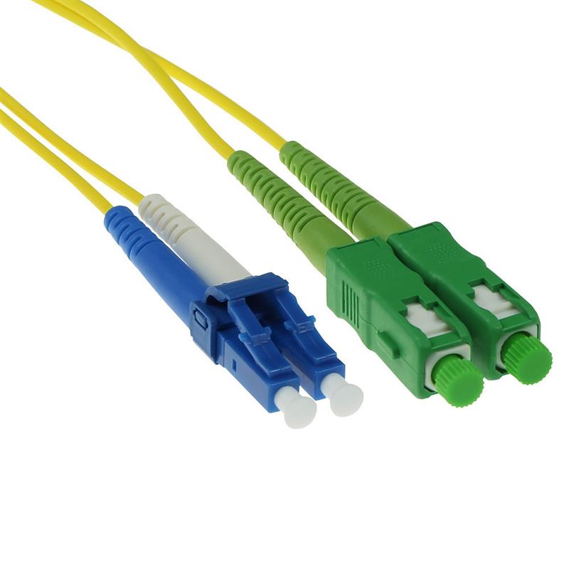 ACT RL8830 Glasvezel kabel 30 m 2x SC/APC 2x LC/PC OS2 Geel