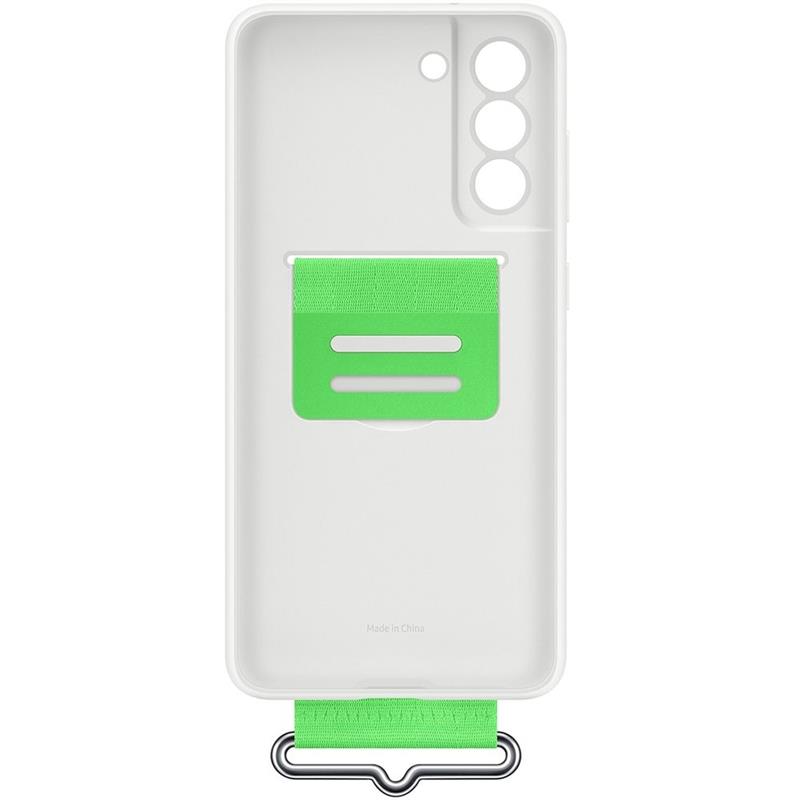  Samsung Silicone Cover with Strap Galaxy S21 FE 5G White