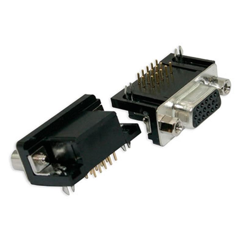 15 polige High Density D-sub PCB connector male geschikt voor VGA aansluiting