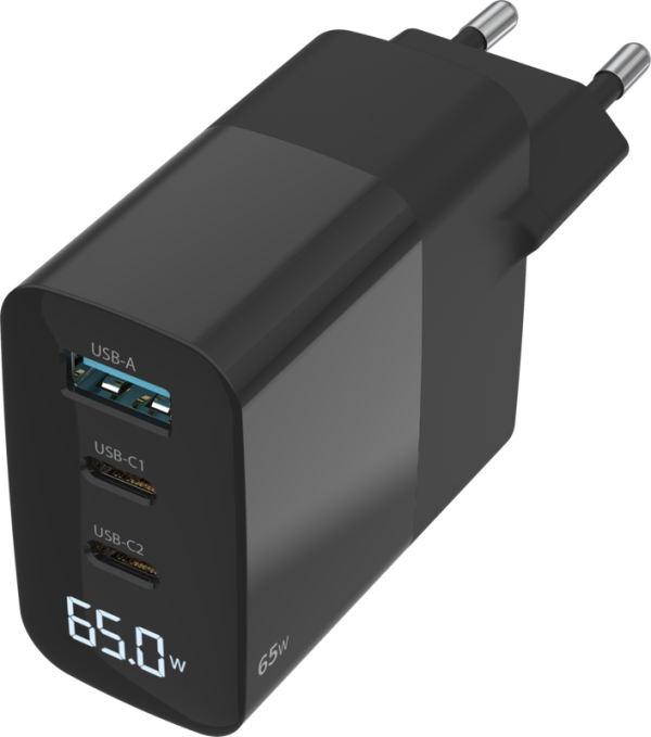 Sitecom 65 W GaN Power Delivery Wandoplader met led scherm