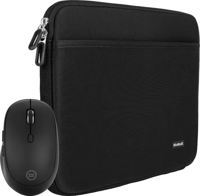 BlueBuilt Laptophoes 32 cm 14 inch Zwart + Tradendum Muis