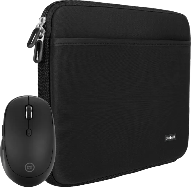 BlueBuilt Laptophoes 33 cm 14 inch M Zwart + Tradendum Muis