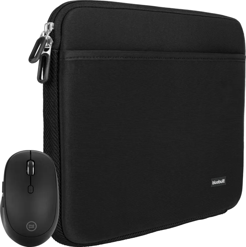 BlueBuilt Laptophoes 37 cm 15-16 inch M Zwart + Tradendum Muis