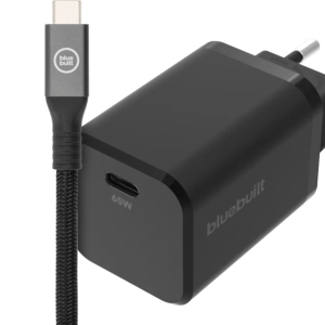 BlueBuilt Power Delivery Universele Oplader 65W + usb C oplaadkabel (2m) Zwart