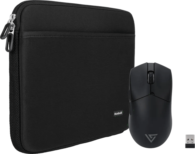 BlueBuilt Laptophoes breedte 32 cm 13-14 inch Zwart + Vortech Pro Gaming Muis
